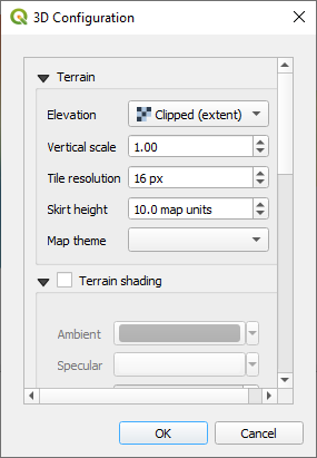 Screenshot of the 3D configuration settings.
