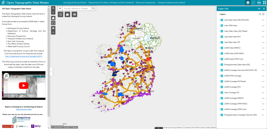 A screenshot of the GSI Open Topographic Data Viewer